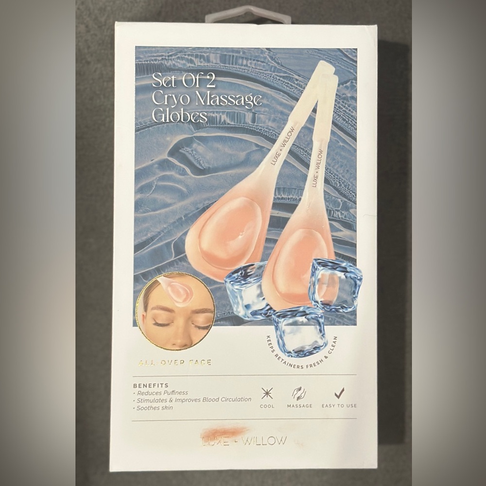 Luxe + Willow Glacier Cryo Massage Globes Set- ergonomically designed for ease
